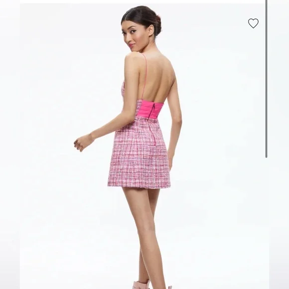 Alice + Olivia Carli Tweed Strappy Mini Dress - Picture 2 of 3